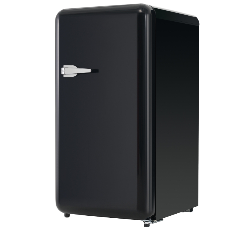 Frigo Portatile Monosportello da 91L con Mini Congelatore e Luce LED, 48x51x87.5 cm, Nero
