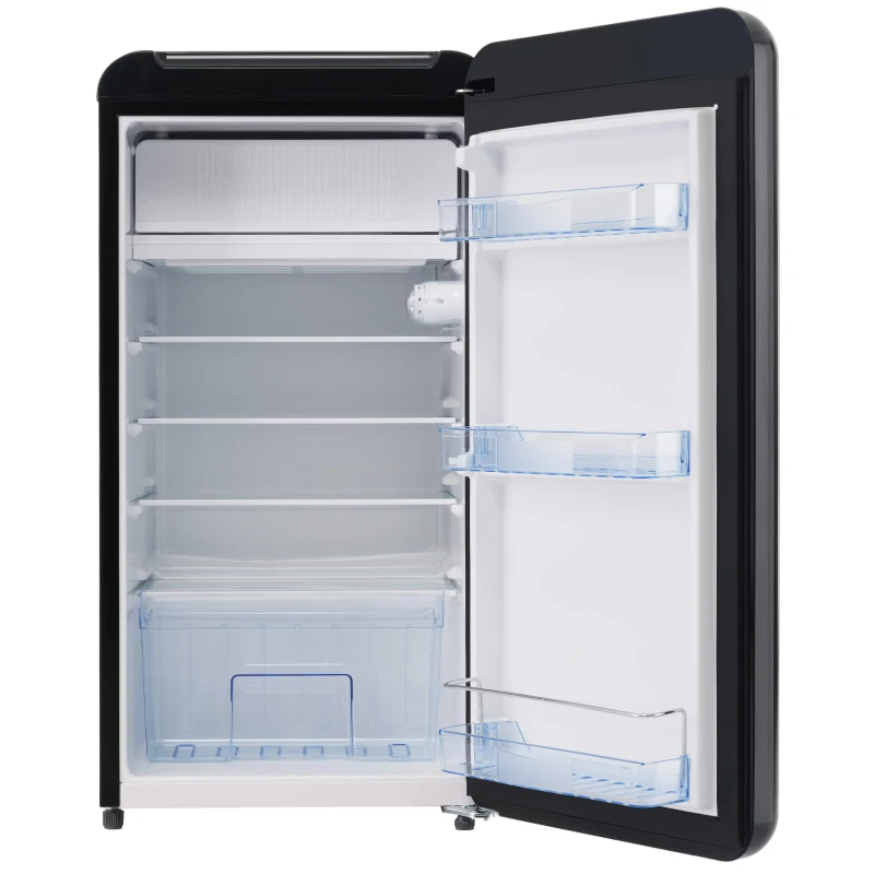 Frigo Portatile Monosportello da 91L con Mini Congelatore e Luce LED, 48x51x87.5 cm, Nero