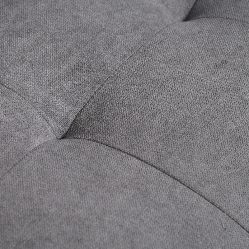 HOMCOM Modern 2 Seater Sofa with Hidden Storage, 117cm Tufted Cotton Couch with Wood Legs, Compact Loveseat for Living Room, Kitchen, Grey