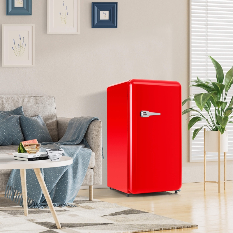 Tragbarer Kühlschrank mit Gefrierfach, Rot