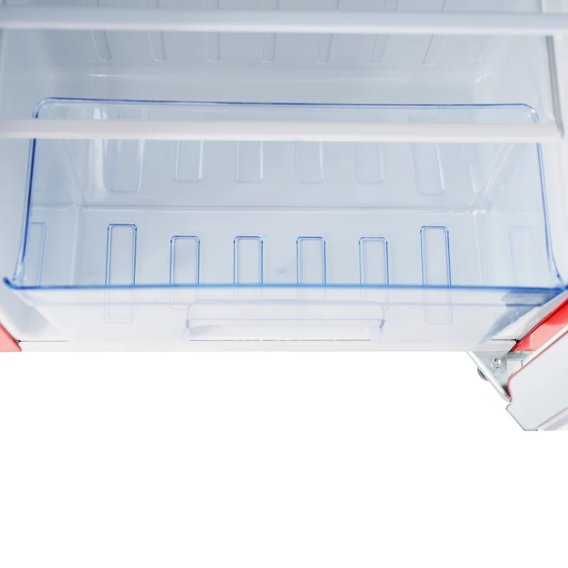 Frigo Portatile Monosportello da 91L con Mini Congelatore e Luce LED, 48x51x87.5 cm, Rosso