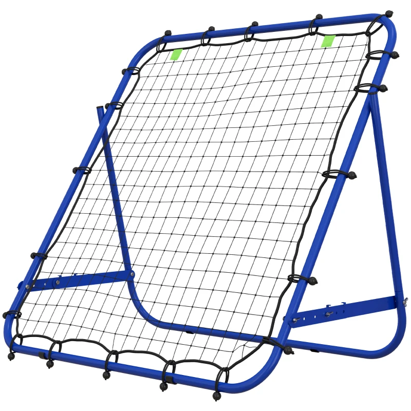 HOMCOM Adjustable Rebounder Net Kickback Target Goal for Teens Adults Training, Blue