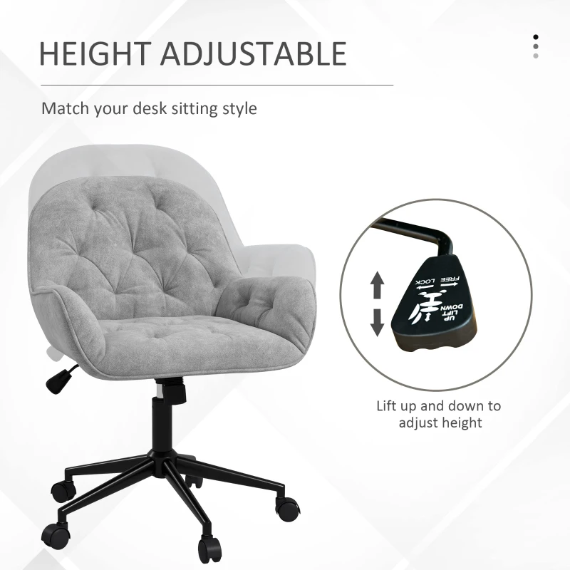 Vinsetto Ergonomiczny fotel wypoczynkowy z miękkim mechanizmem regulacji Jasnoszary metaliczny aksamit