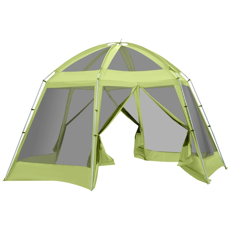 Outsunny Tenda da Campeggio per 6-8 Persone con Borsa, Funi e Picchetti, 493x493x240cm