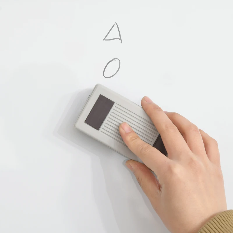 HOMCOM Pizarra Magnética con PIzarra de Pared Incluye 4 Rotuladores Borrador y 10 Imanes 60x45x1,8 cm Blanco