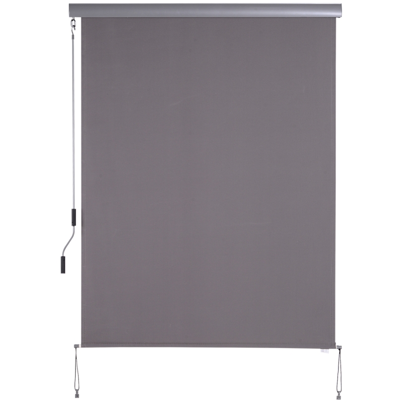 Outsunny Tenda Avvolgibile Parasole con Manovella, Installazione a Muro o Soffitto, 120x200cm, Grigio
