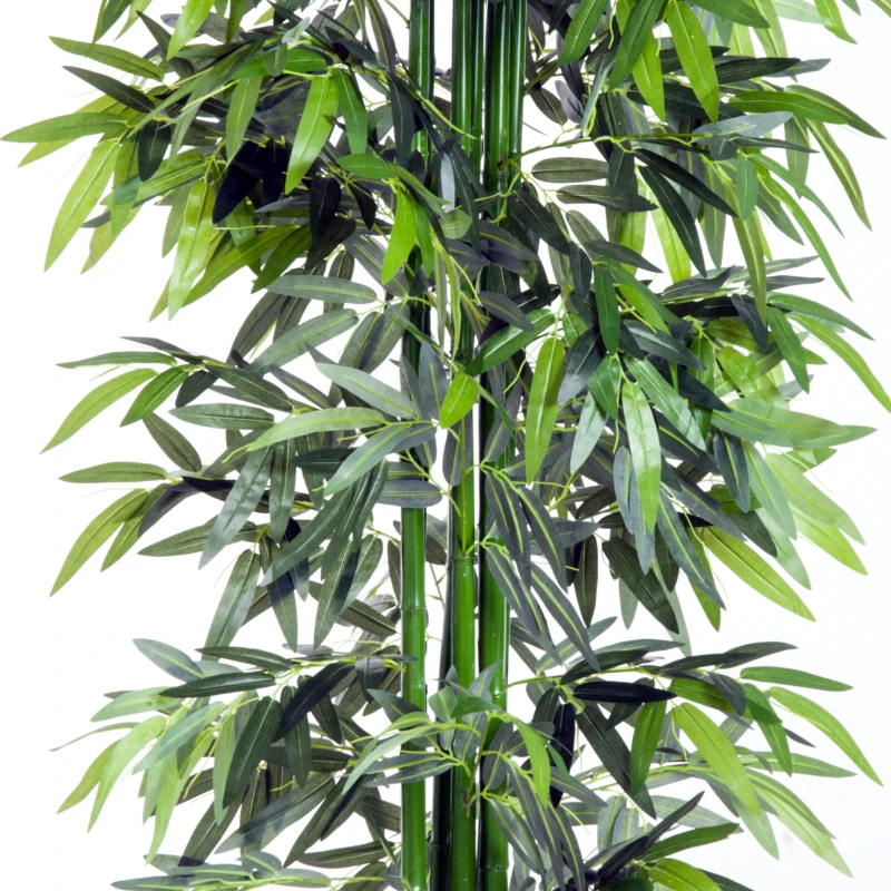 Outsunny Lot de 2 Bambous Artificiel XXL 1,80H m arbre artificiel 1105 Feuilles denses réalistes Pot Inclus Noir Vert