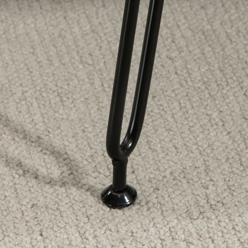 HOMCOM Ławka, Pikowane Siedzisko, Okładka z Sztucznego Futra, Metalowe Nogi, do 120 kg, 82x30x47 cm, Szary/Czarny