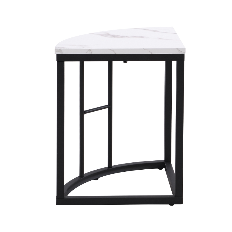 Modern Luxury 6 Seater Dining Table Set with Six Chairs, MDF Seat Cushions and Gold-Plated Iron Frames, Black