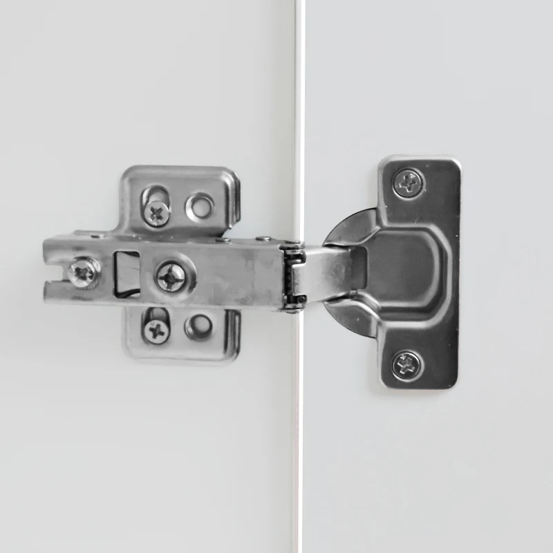 Sideboard mit Einzigartigem Muster, Zwei Türen und Schubladen, vergoldete Griffe und Füße, Weiß