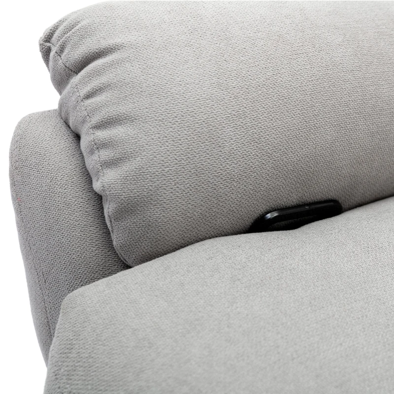 Fauteuil de Relaxation Inclinable Manuel avec Repose-pieds Extensible, Poche Latérale, en Tissu et Éponge, 82x92x99 cm, Gris
