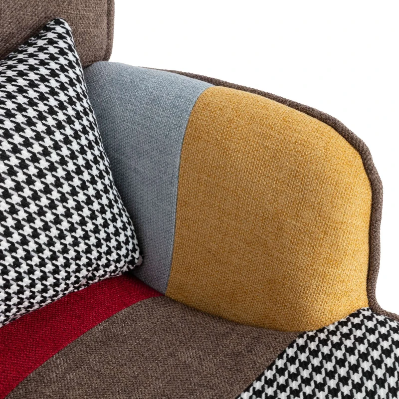 Freizeitstuhl mit Fußstütze und Kissen, Buntes Design für Wohnzimmer, Komfort und Stil in Einem, Bunt