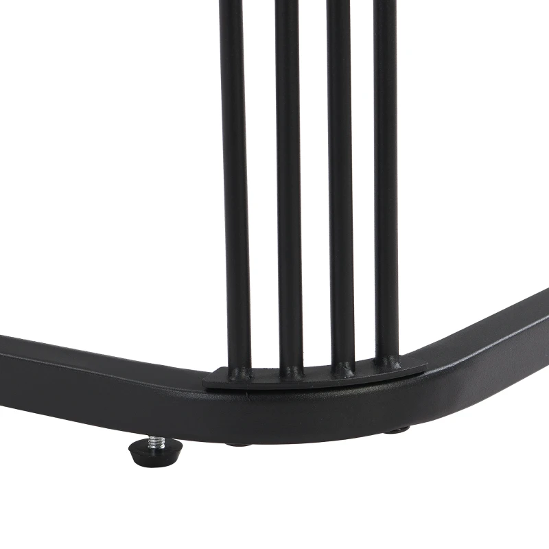 Couchtisch Stapelbarer 2er-Set 60x60 mit Schublade Hochglänzende Marmoroptik Glasplatte schwarze Beine schwarz