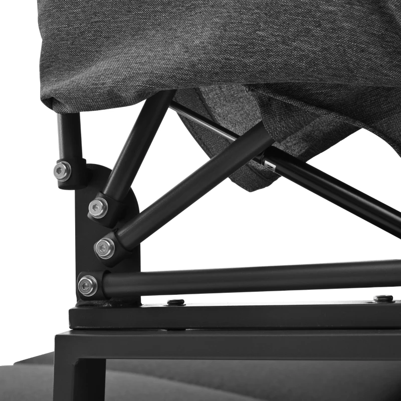 Gartenmöbel-Set mit Markise, Viersitzer, verzinktes Stahlrohr, abnehmbare und waschbare Sitzkissen, Grau