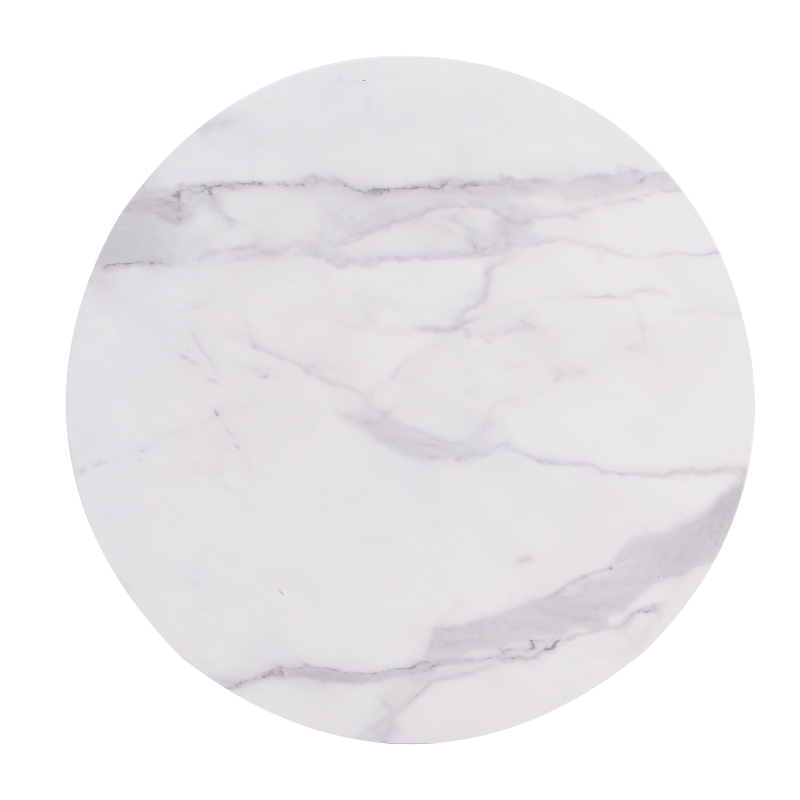 Ensemble de Tables Basses Gigognes Modernes en Style Marbre PVC avec Design Élégant et Espace de Rangement, 70x70x40 cm + 60x60x25,5 cm, Gris