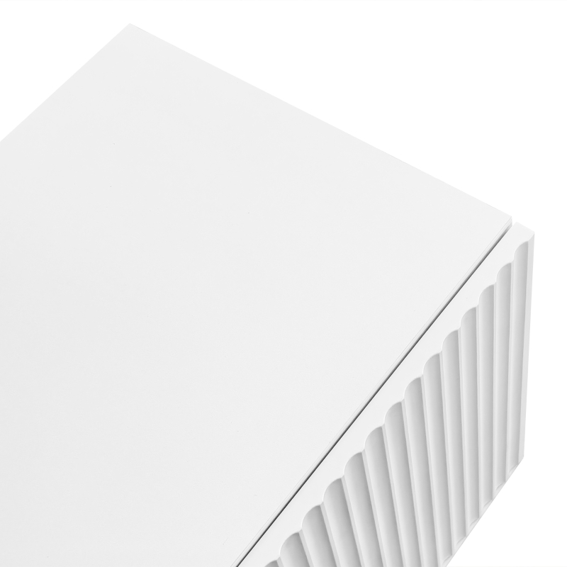 Modern Fernsehschrank 165 cm Weiss mit goldenen Verzierungen, TV-Schrank Weiss