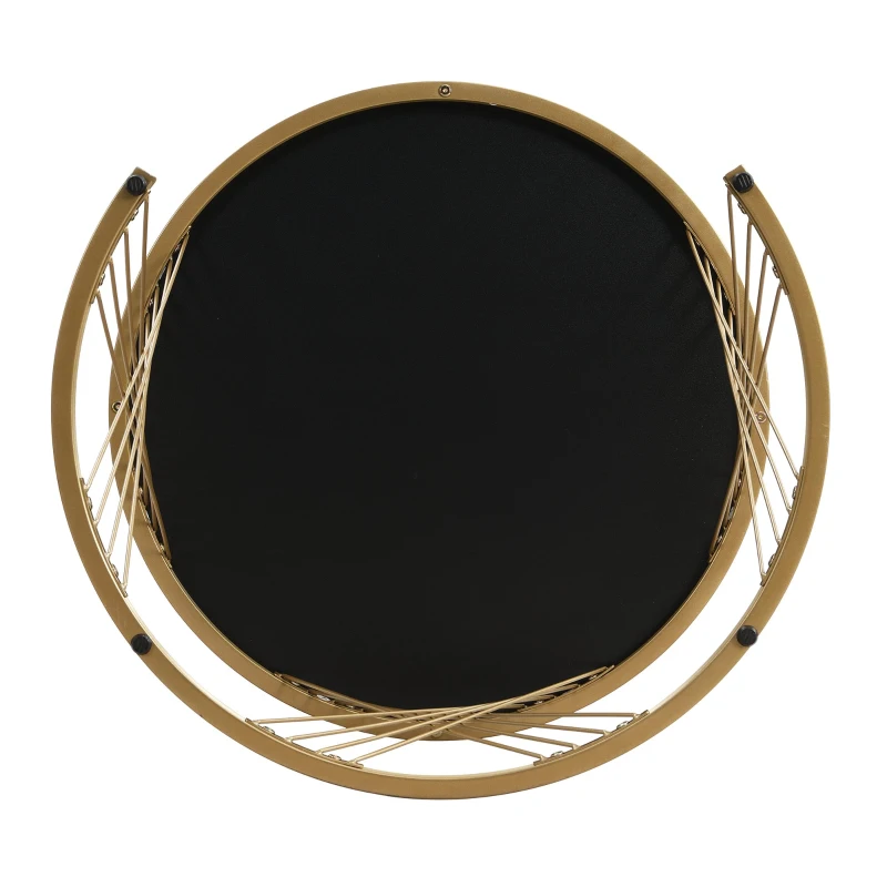 Eleganter Couchtisch im 2er-Set: Marmoroptik, Golddekor, Beistelltisch mit Schubladen, schwarz