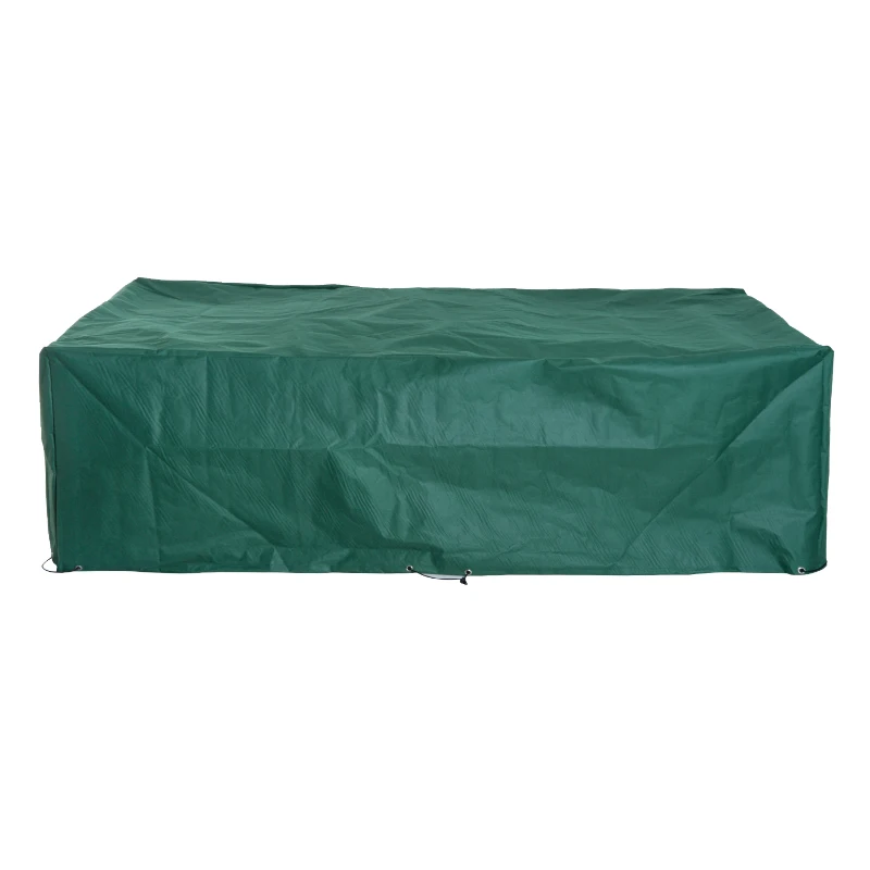 Outsunny Garden Furniture Cover, Oxford Fabric Outdoor Rectangular Rattan Furniture Cover with PE Coating, Waterproof, Windproof, Anti-UV, 222 x 155 x 67cm, Green