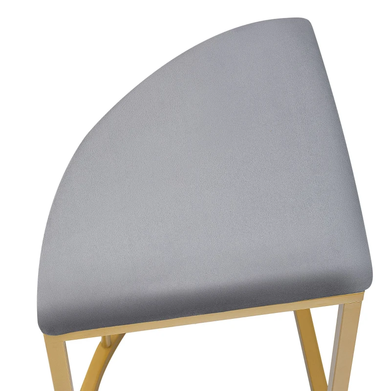 Modern Dining Table and Chairs Set with 4 Small Stools and 2 Large Stools, Steel Frame, 140×70×76 cm, Load Capacity 120 kg, Gold