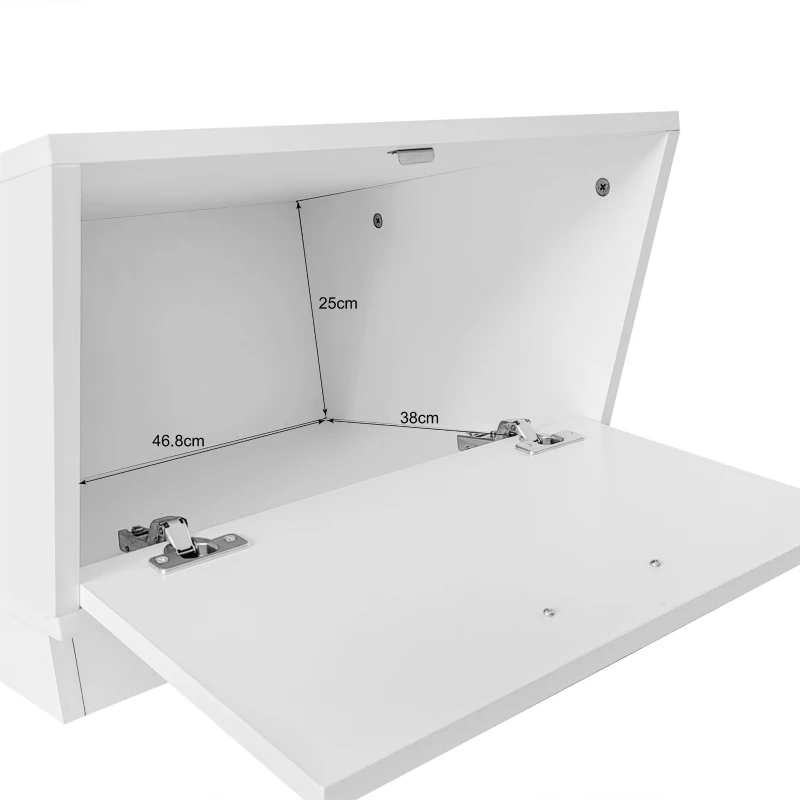 Moderner LED-Couchtisch mit Hochglanzfinish, App-gesteuerter Beleuchtung und verstecktem Stauraum, weiß