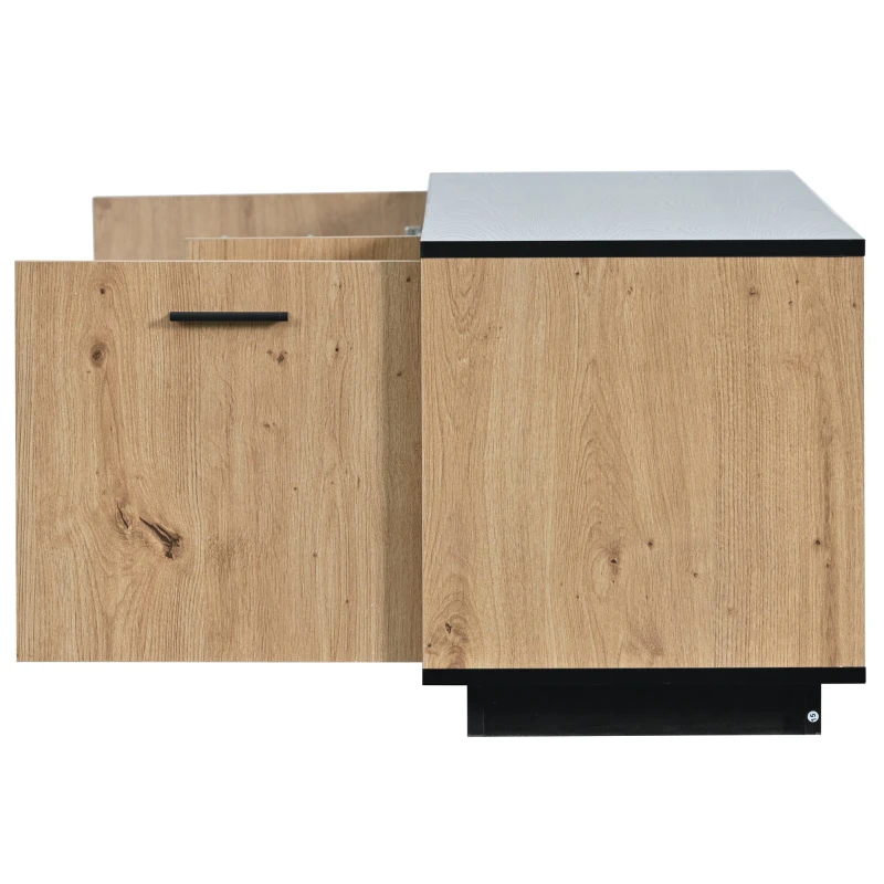 Meuble Porte TV Scandinave avec Un Tiroir, Trois Portes et Deux Étagères en Verre, Éclairage LED à 15 Couleurs Variables, 180x40x45 cm, Noir