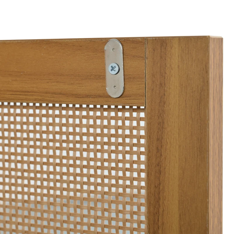 Kommode mit 1 Schublade und 2 Türen, Sideboard Highboard mit Metallgriffen für Schlafzimmer, Wohnzimmer und Büro, Walnuss