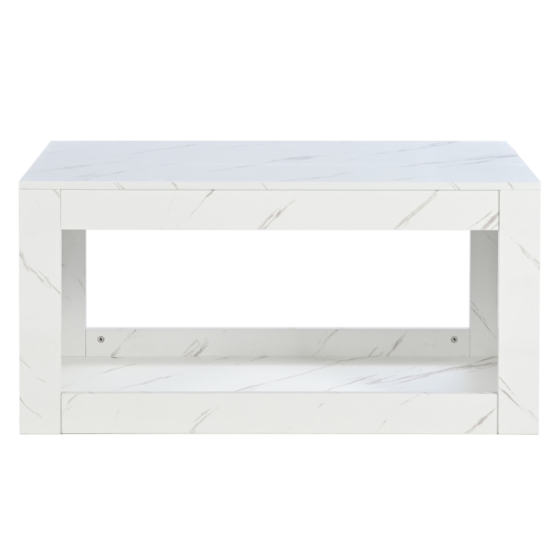Table basse moderne relevable avec LED à 16 couleurs, télécommande et grand espace de rangement, 100x50x50 cm, Blanc
