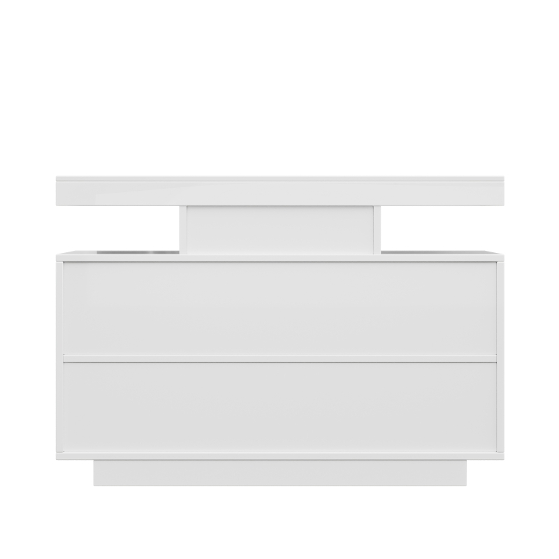 Buffet, armoire basse et commode avec LED, éclairage 16 couleurs, adapté au salon et à la salle à manger, 120x40x80 cm, Blanc