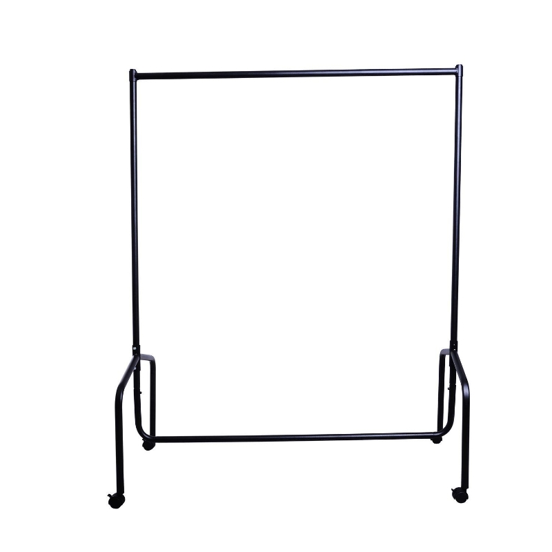 HOMCOM Portant à Vêtements avec Roulettes Tringle a Vêtement solide Charge 140 Kg 150 x 60 x 170 cm Porte-Manteau en acier noir