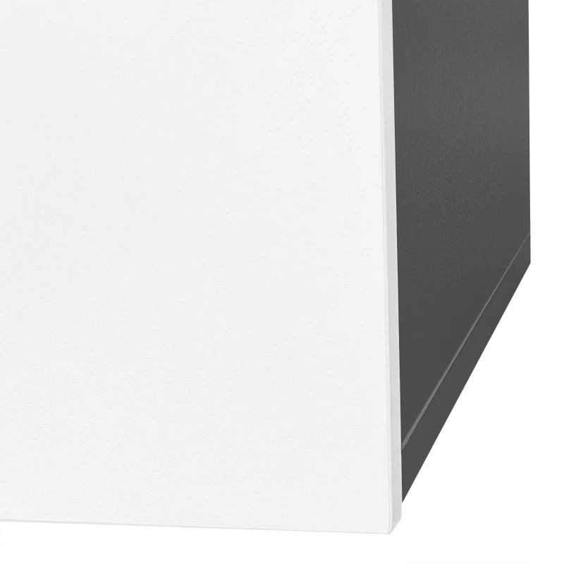 Meuble TV suspendu avec 2 portes, 2 étagères ouvertes, ouverture par pression, à charnières, supporte des téléviseurs jusqu'à 90", 220x35x30 cm, Blanc