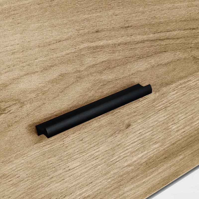 Moderne Hochglanz-Vitrine mit LED-Beleuchtung und Glastüren, App-gesteuert, für Wohnzimmer und Esszimmer, Weiß und Holzfarbe