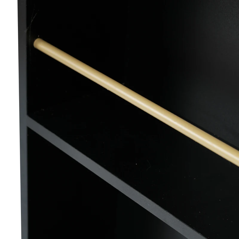 Modern Extendable Dining Table with Storage and LED Strip, Swivel Bar Bistro Table, 138-193x39x105 cm, Black