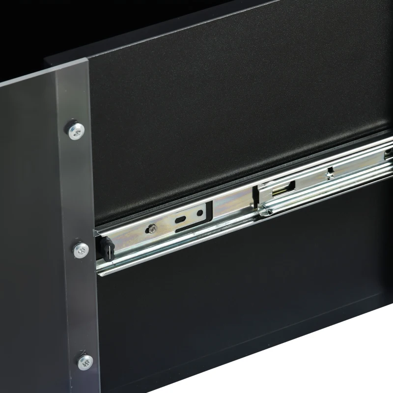 Table Basse Relevable Moderne avec Lumières LED 16 Couleurs, Télécommande et Compartiment Caché, 73x60x34 cm,Noir