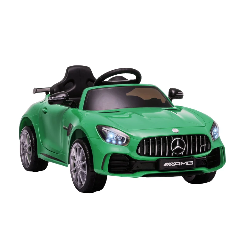 HOMCOM 12V Licensed Mercedes Benz Ride-On Car, with Lights, Remote, Music, Horn, for Ages 3-5 Years, Green