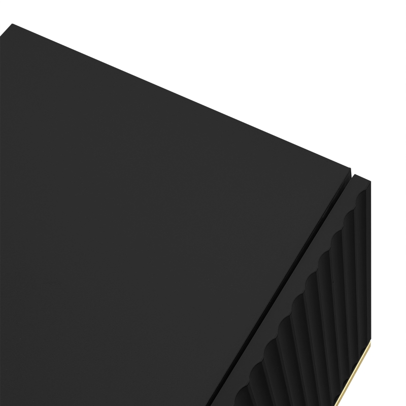 Moderner TV-Schrank mit vergoldeten Akzenten und Stauraum, schwarz