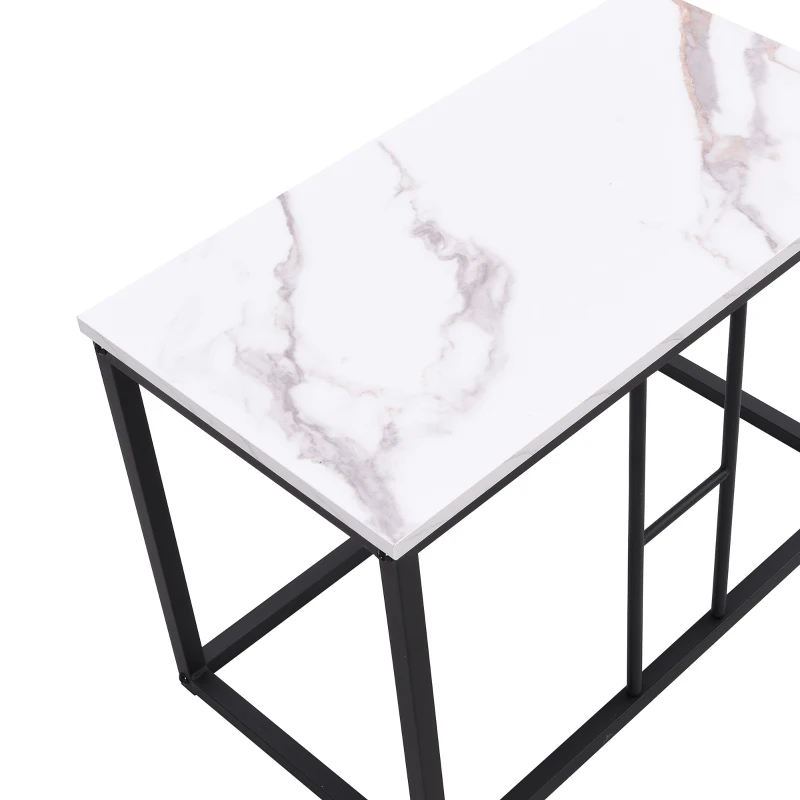 Modern Luxury 6 Seater Dining Table Set with Six Chairs, MDF Seat Cushions and Gold-Plated Iron Frames, Black