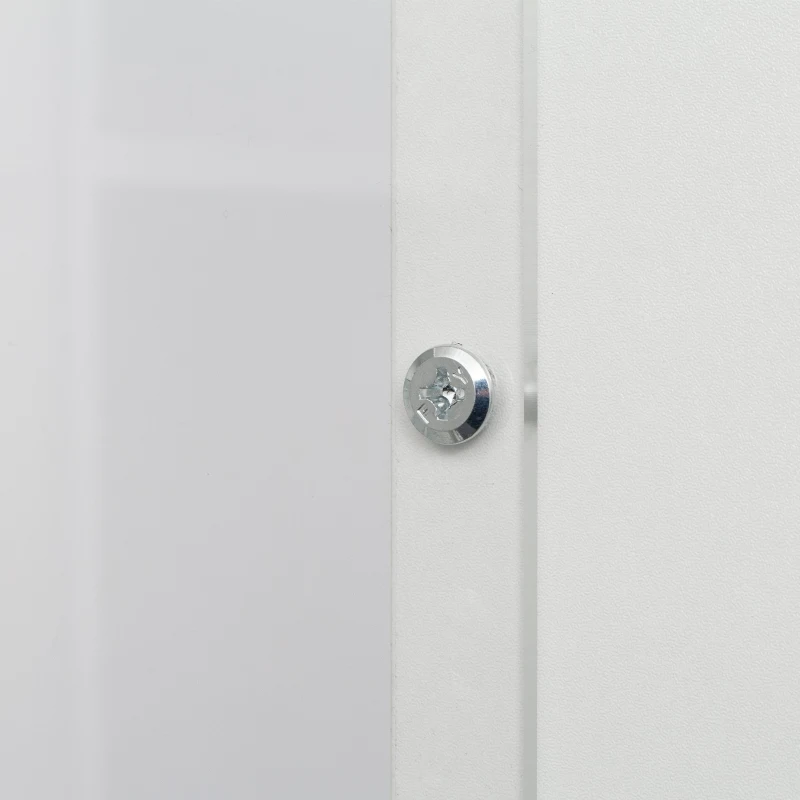 Vitrine lumineuse LED multifonctionnelle, 16 couleurs, avec 2 portes, 5 étagères en verre, interface USB, salon et bureau, 59,5x35x182 cm, Blanc