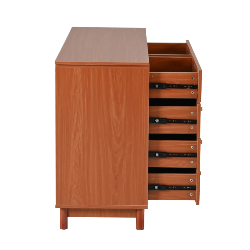 Schminktisch-Set mit LED-Beleuchtung, 360° drehbarer Spiegel, 8 Schubladen und flexiblem Stauraum, Walnuss