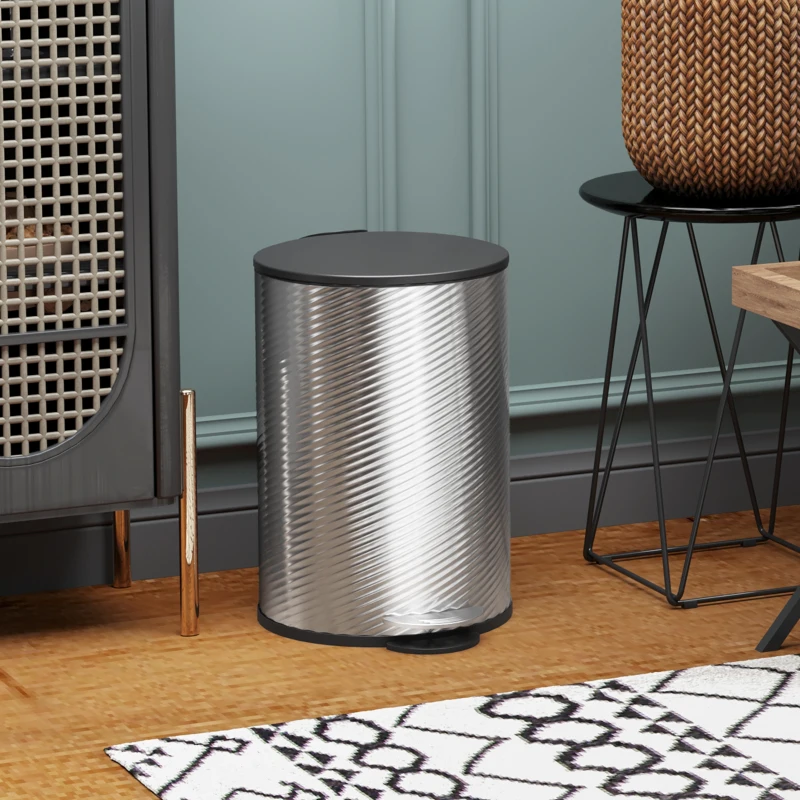 HOMCOM 20L Stainless Steel Compact Home Bin