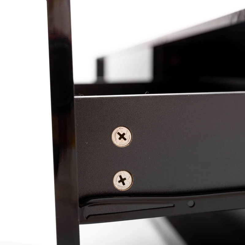 TV-Schrank 170 cm mit LED Glasregalen und Schubladen für modernes Wohnzimmer Schwarz