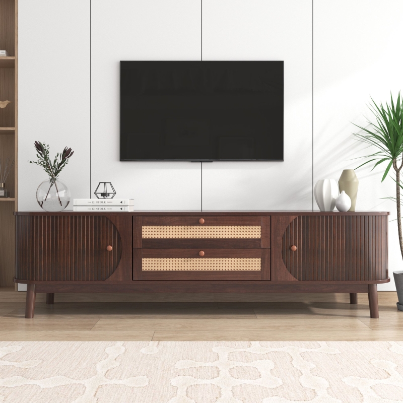 Fernsehschrank 170 cm - TV-Schrank im Landhausstil mit viel Platz, Holzfarbe