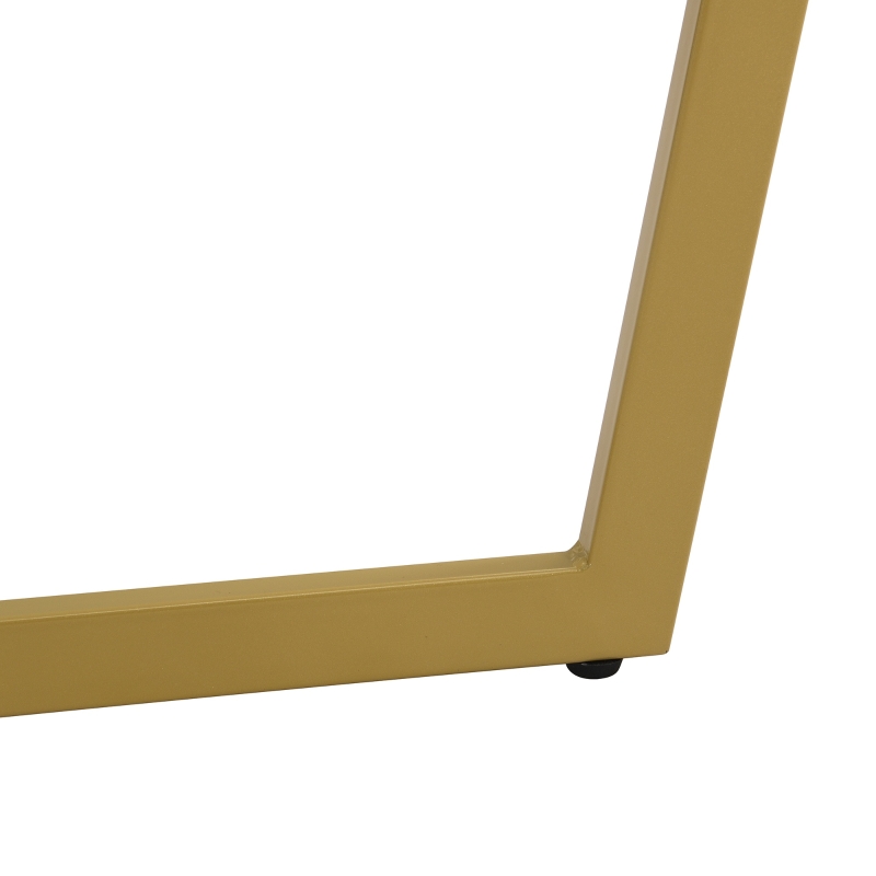 Ensemble de Tables Basses Gigognes Modernes Style Marbre avec Structure Métallique Dorée, Design Polyvalent, 70x70x45 cm + 50x50x40 cm, Blanc