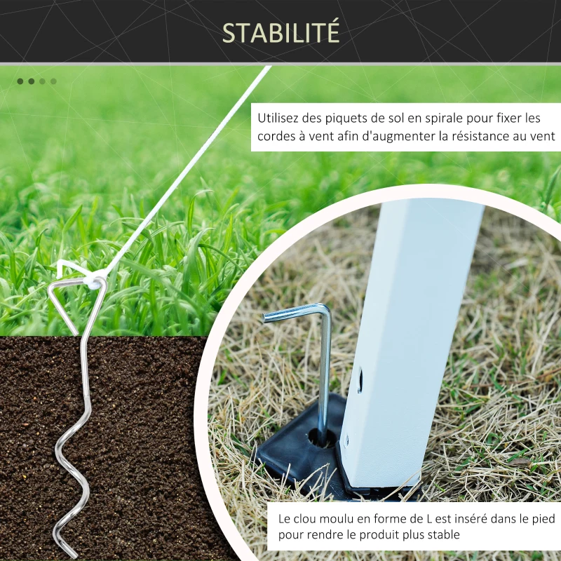 Outsunny Tonnelle Barnum Pliant Pop-up imperméabilisé Style Colonial 3L x 3l x 2,55H m 4 moustiquaires + Sac de Transport Beige Noir