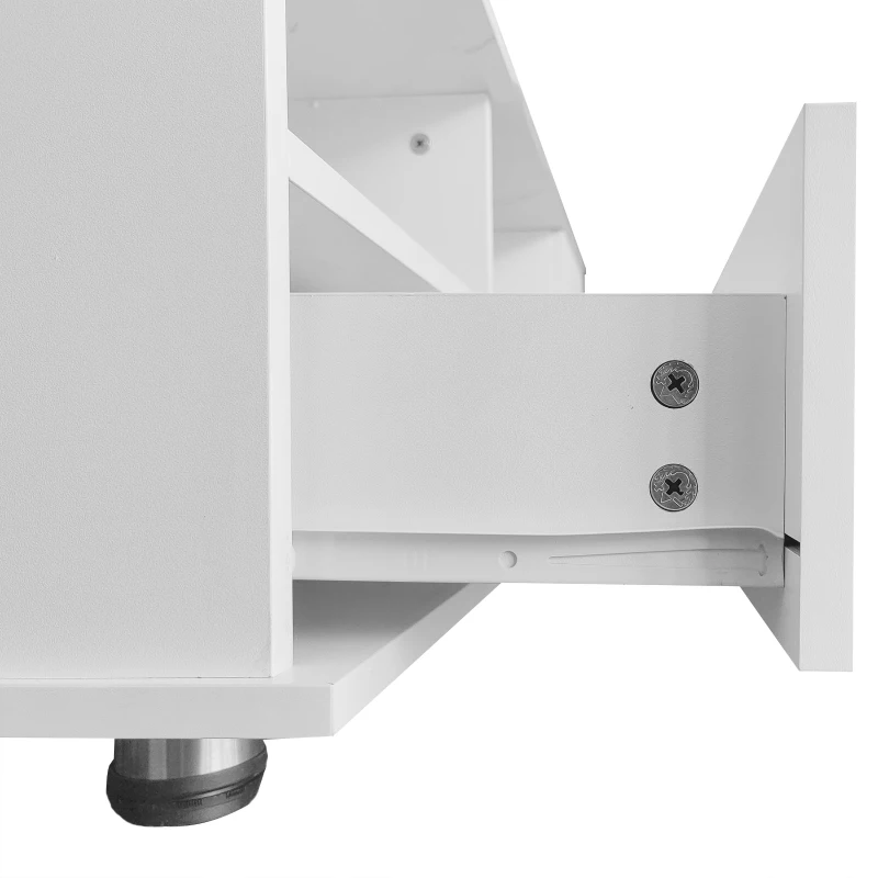 Moderner LED-Couchtisch mit Marmoroptik, App-Steuerung und viel Stauraum, weiß