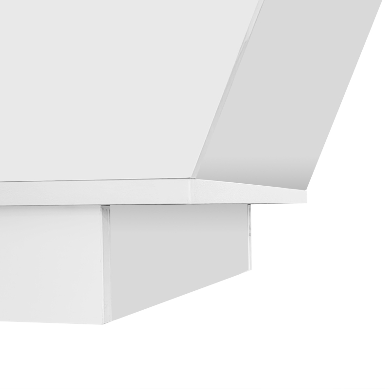 Moderner LED-Couchtisch mit Hochglanzfinish, App-gesteuerter Beleuchtung und verstecktem Stauraum, weiß