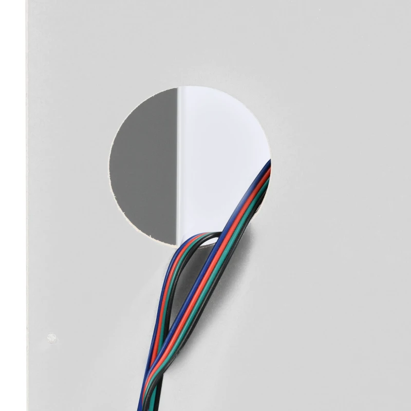 Vitrine Moderne avec Éclairage LED et Étagères, Idéale pour Cuisine, Salon et Bureau, en Aggloméré, 60x35,5x165 cm, Blanc