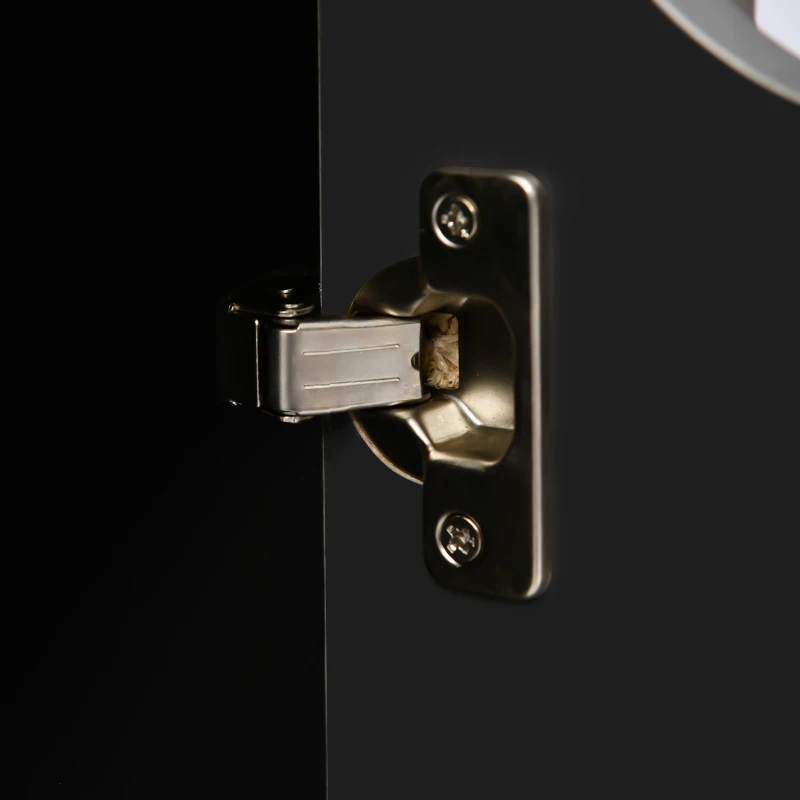 Vitrine moderne avec lumières LED et étagères spacieuses pour ranger livres et objets, en panneaux de particules écologiques, 60x35,5x165 cm, Gris