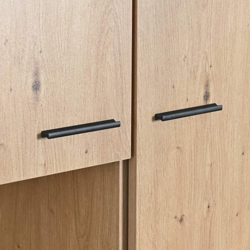 Vitrinenschrank 150x78x40cm, Großer Stauraum, 15 Farboptionen LED-Beleuchtung, Glastür, für Wohnung und Büro, Natürlich