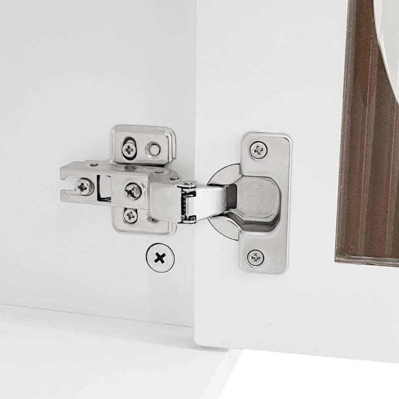 Schminktisch mit LED-Spiegel, Beleuchtung und Stauraum, Weiß, Kosmetiktisch für Schlafzimmer mit 3 Schubladen und Tür, Weiß