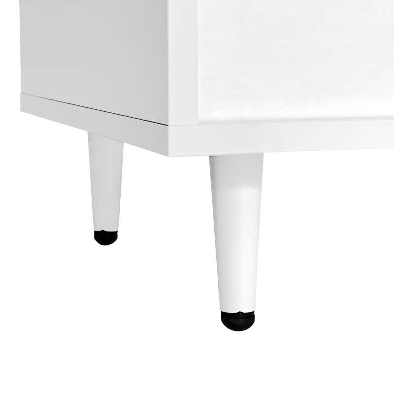 Schminktisch mit LED-Spiegel, Beleuchtung und Stauraum, Weiß, Kosmetiktisch für Schlafzimmer mit 3 Schubladen und Tür, Weiß